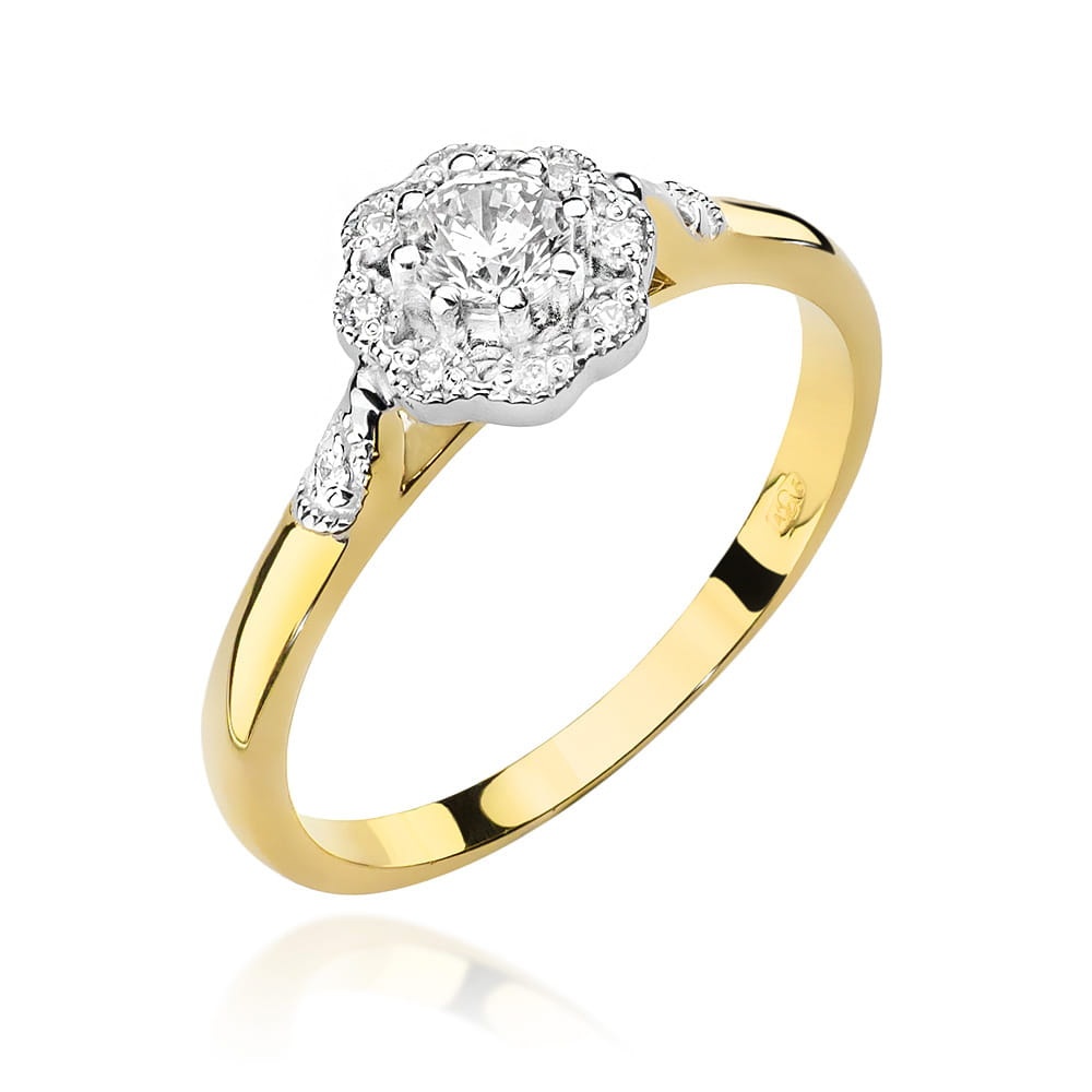 Inel Aur 9K cu Diamante Naturale 0.28 ct (Varianta: Galben)