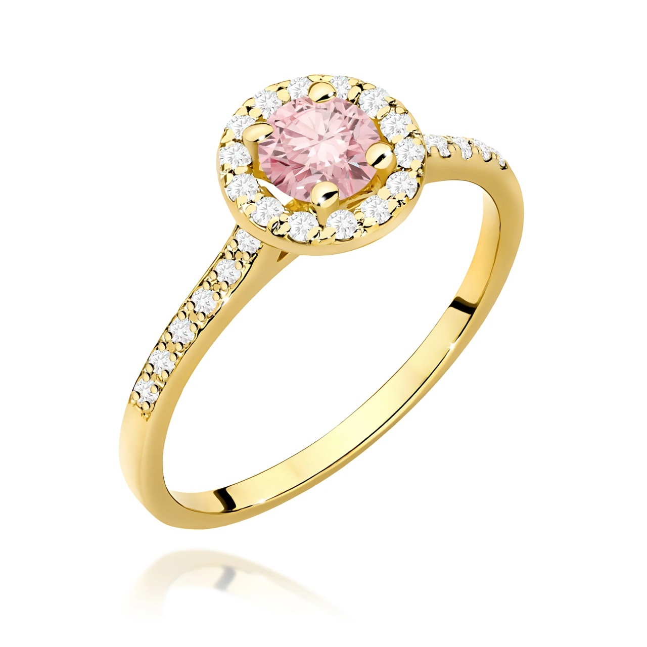 Inel Aur 9K cu Diamante Roz de Laborator 0.74 ct (Varianta: Alb)