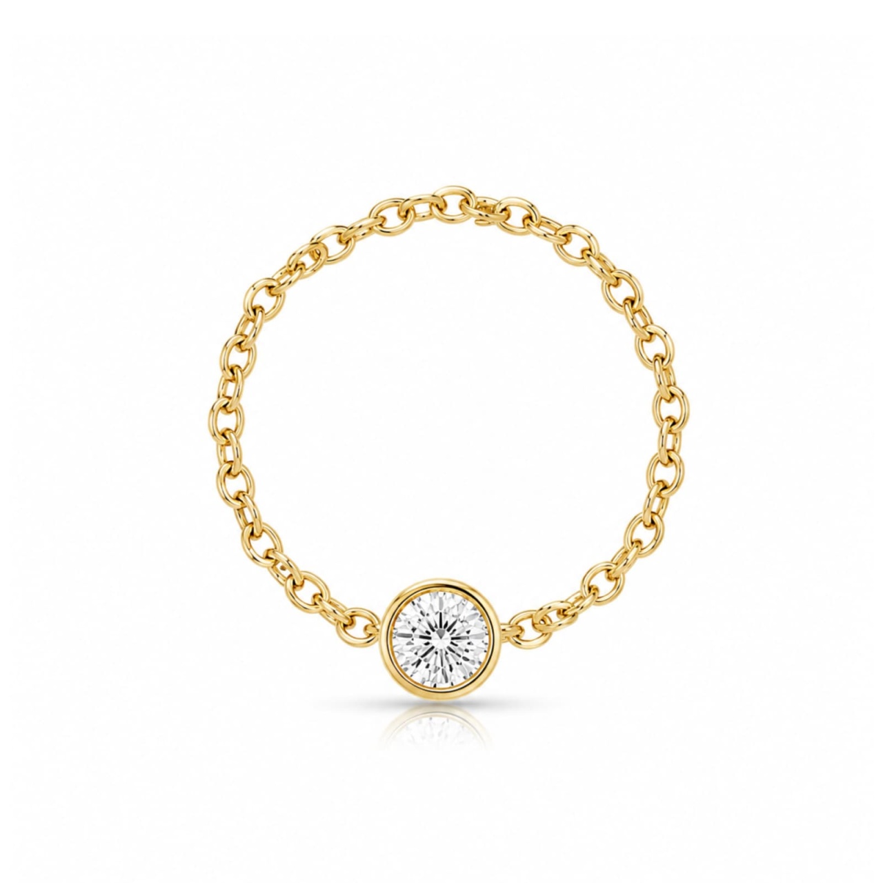 Inel Chain Crystal din AUR 14K (Mărime: M50)