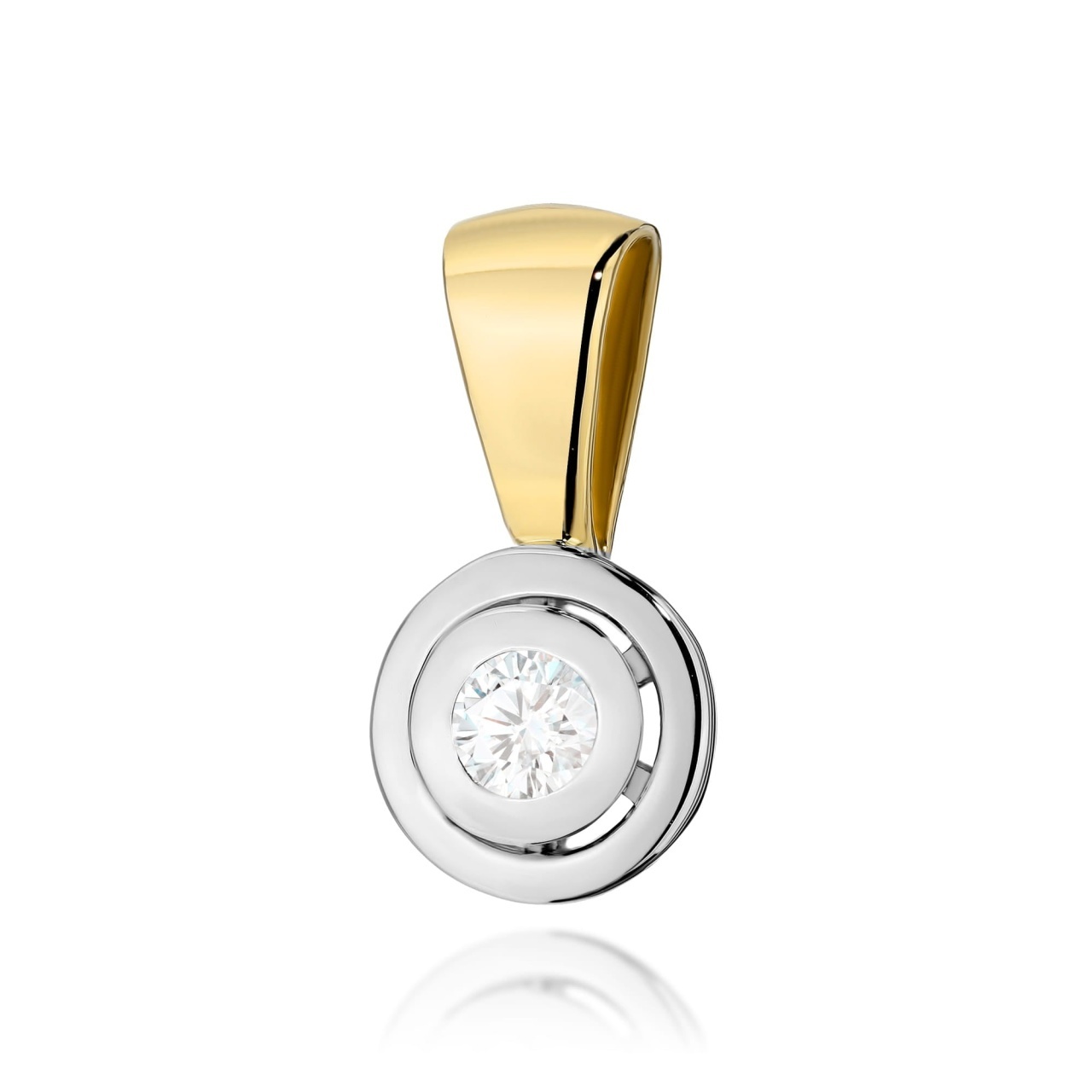 Pandantiv Aur 14K cu Diamant Natural 0.10 ct (Varianta: Galben)