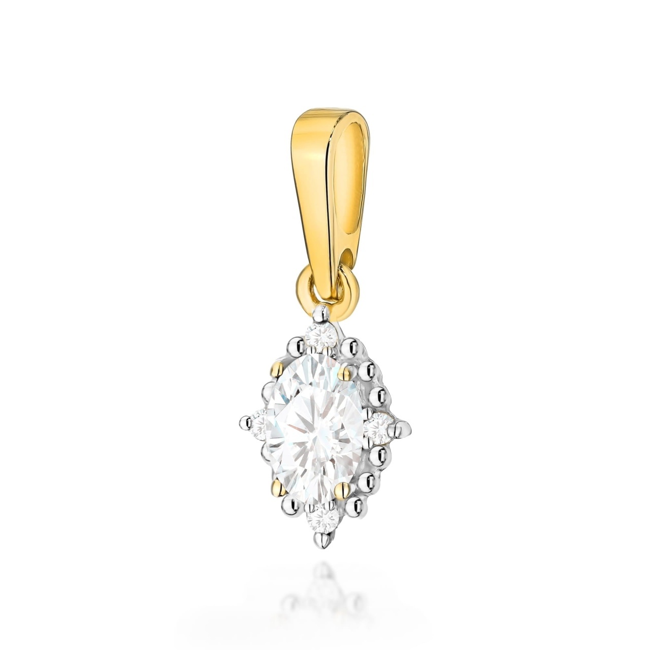 Pandantiv Aur 14K cu Diamante de Laborator 0.27 ct (Varianta: Galben)