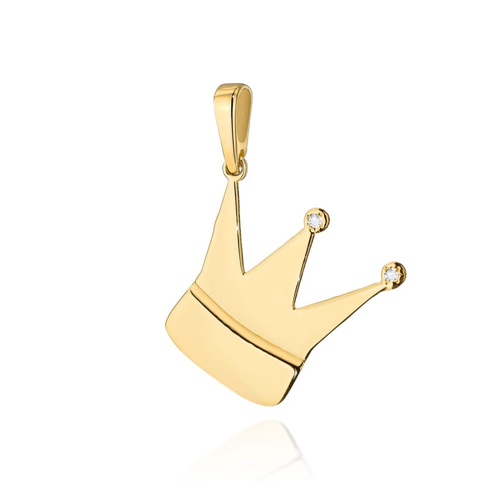 Pandantiv Aur 14K cu Diamante Naturale 0.01 ct (Varianta: Galben)