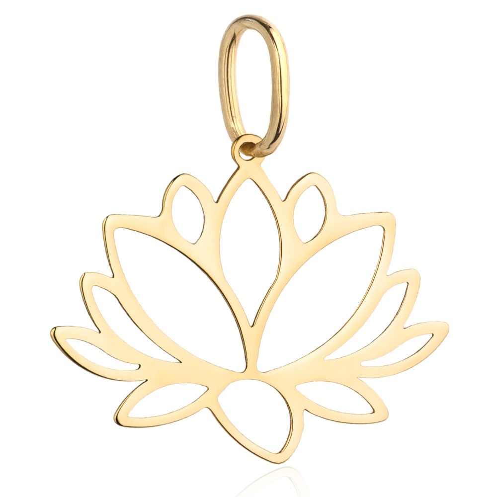 Pandantiv din aur floare de lotus (Greutate: 0.28)
