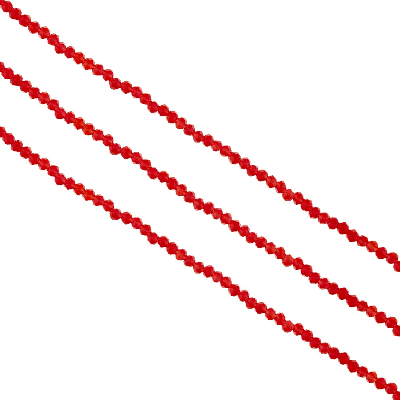Șirag cristale rondele 3mm - Rosu transparent