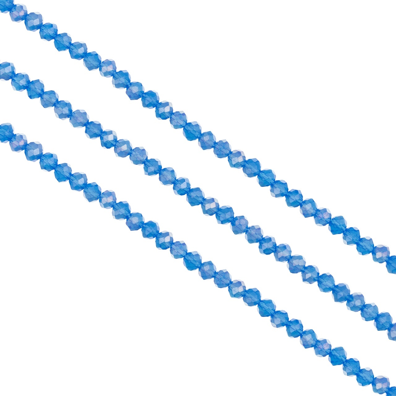 Șirag cristale rondele 4mm, culoare Albastru Azure AB - Aprox 130 buc