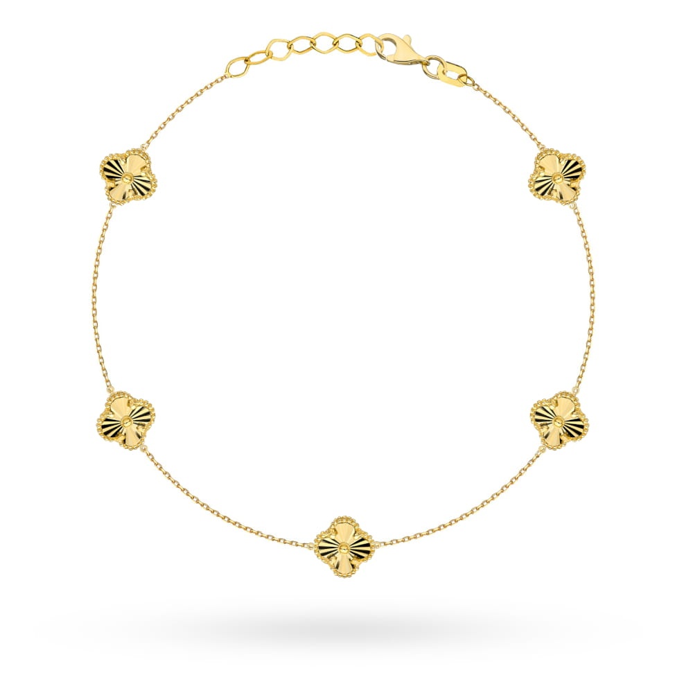 Brățară Elegantă Din Aur 14K Cu Motiv Trifoi (Greutate: 3.81)