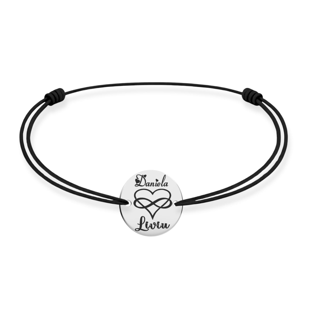 Brățară Infinity-Love Couple cu Șnur și Bănuț din Argint 925