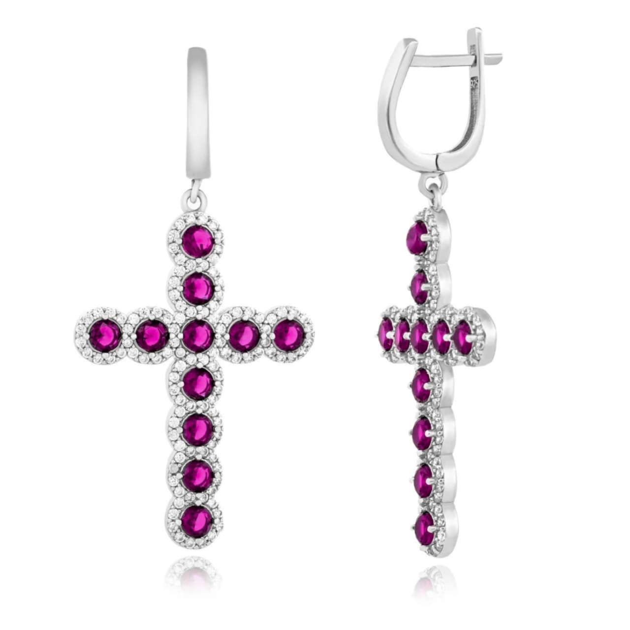 Cercei Angel Dream din argint 925 7.20g - Fuchsia