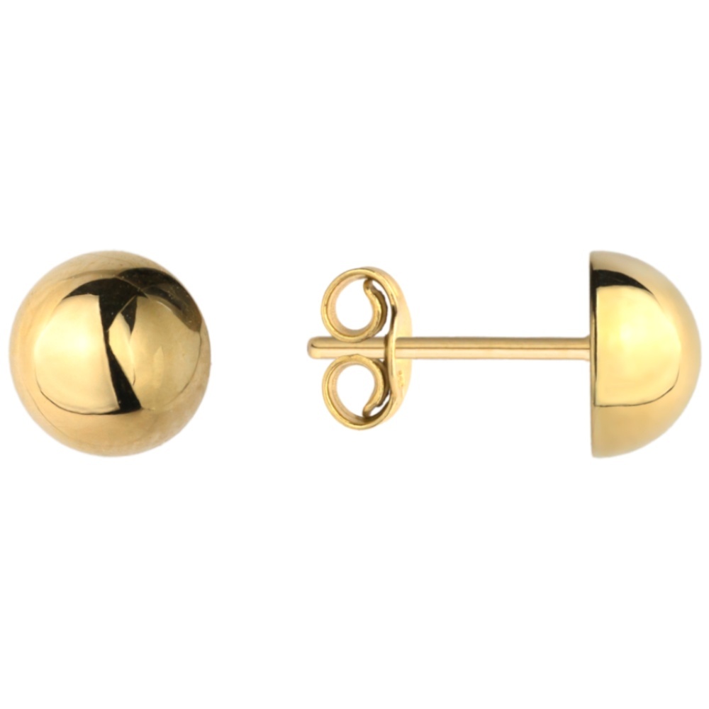 Cercei Aur 14k cu Bilute 7 mm (Greutate: 0.68)