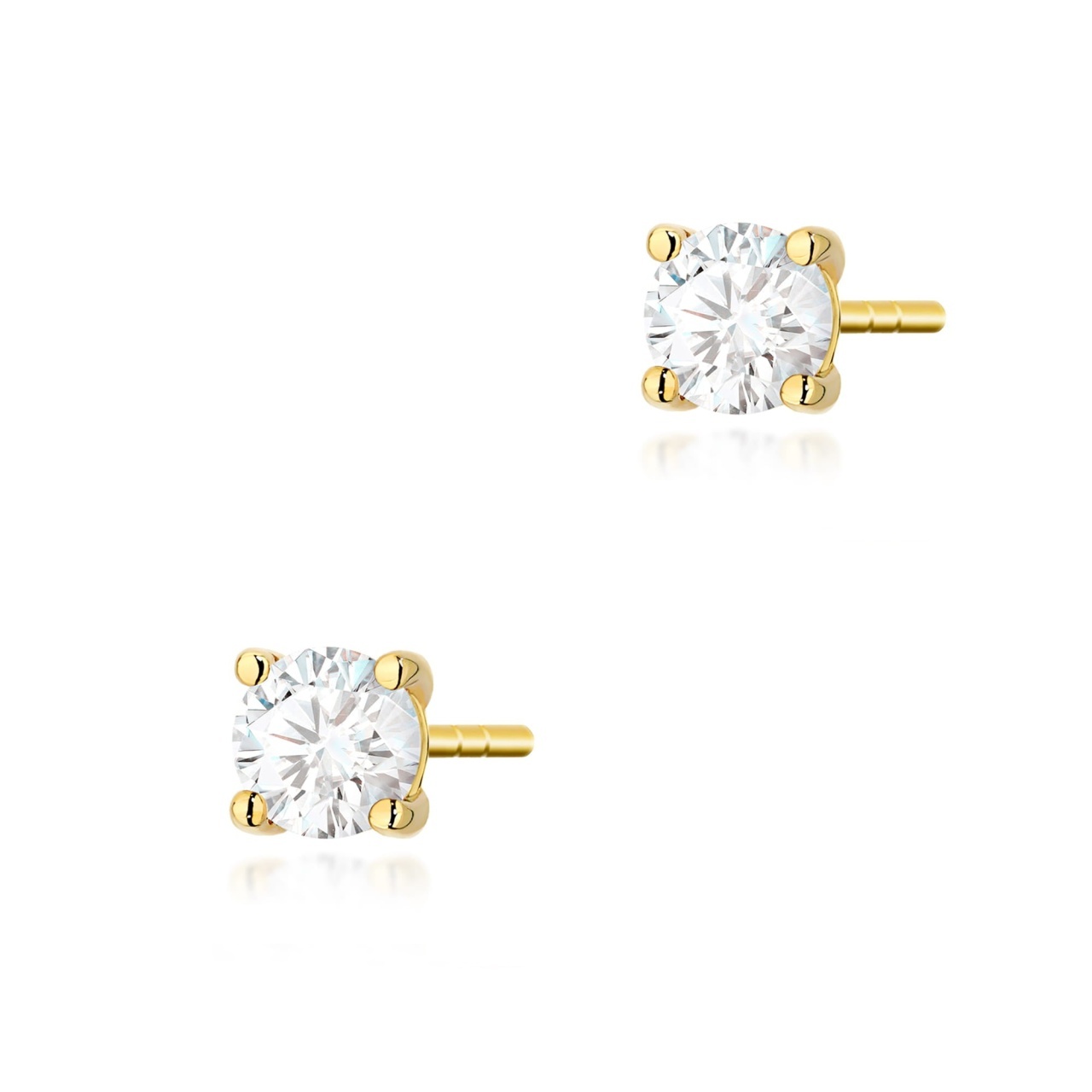 Cercei Aur 14K cu Diamant Natural 0.30 ct (Varianta: Galben)