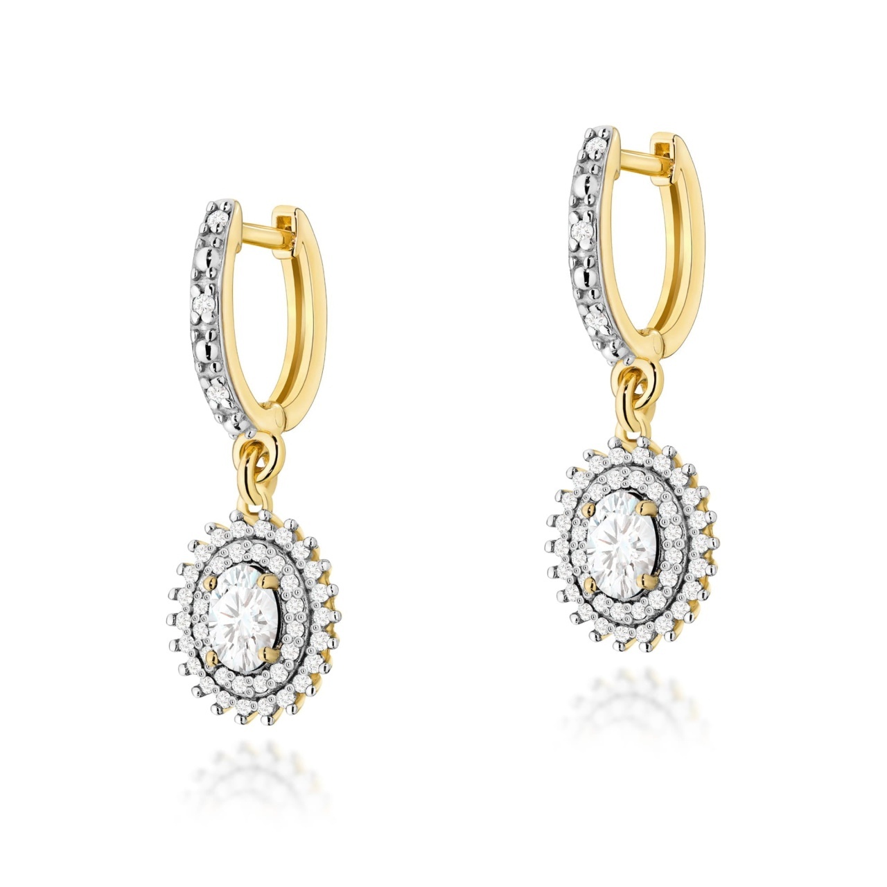 Cercei Aur 14K cu Diamante de Laborator 0.84 ct (Varianta: Alb)