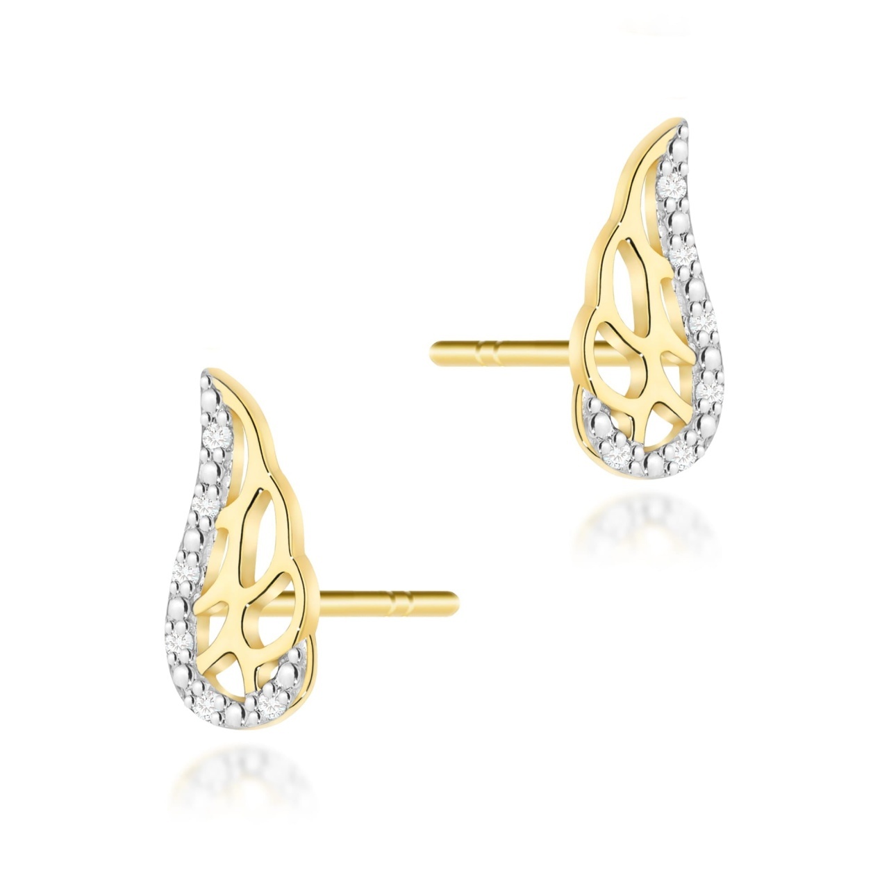 Cercei Aur 14K cu Diamante Naturale 0.06 ct (Varianta: Galben)