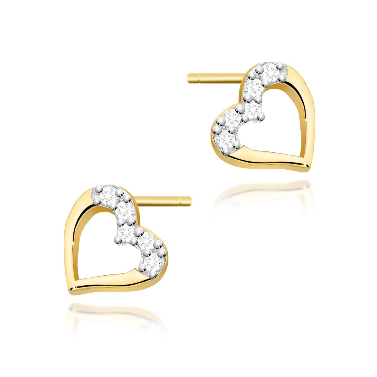 Cercei Aur 14K cu Diamante Naturale 0.09 ct (Varianta: Galben)