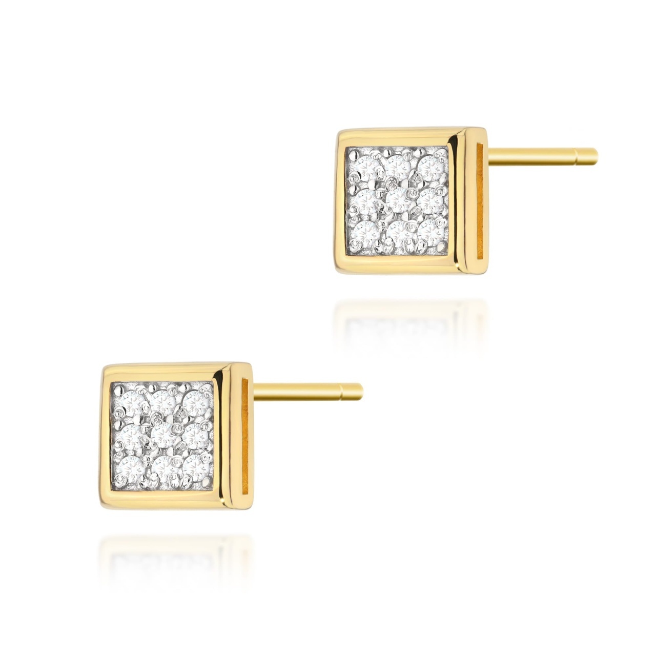 Cercei Aur 14K cu Diamante Naturale 0.09 ct (Varianta: Galben)
