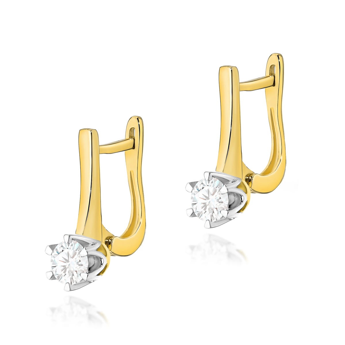 Cercei Aur 14K cu Diamante Naturale 0.30 ct (Varianta: Galben)