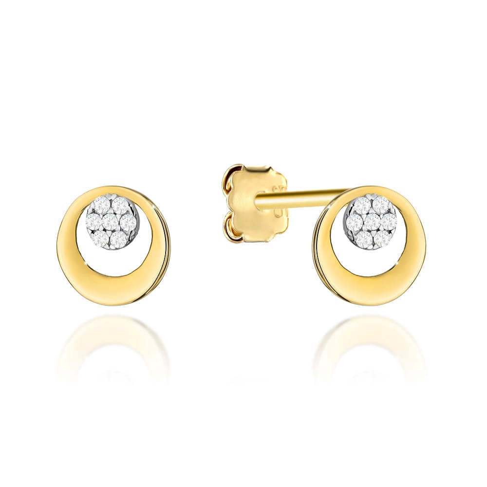 Cercei Aur 14k cu Zirconii Albe (Greutate: 0.98)