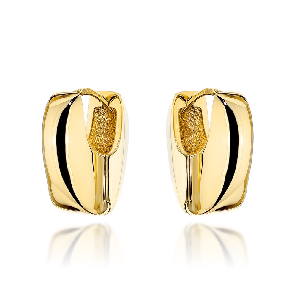 Cercei Aur 14K Rectangulare Delicat Rotunjite (Greutate: 4.02)