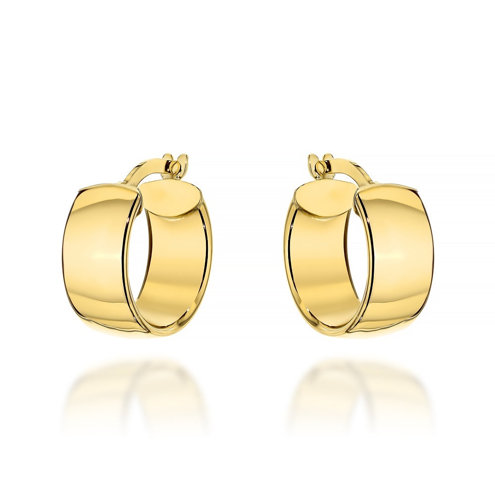 Cercei Aur 14K Rotunzi Late - Eleganță Clasic (Greutate: 1.68)