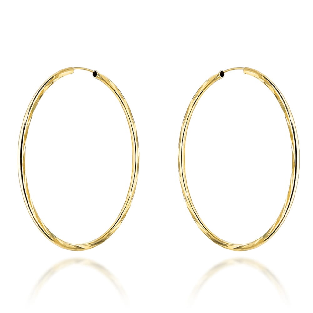 Cercei cerc cu diamante super usoare, 5 cm (Greutate: 2.25)
