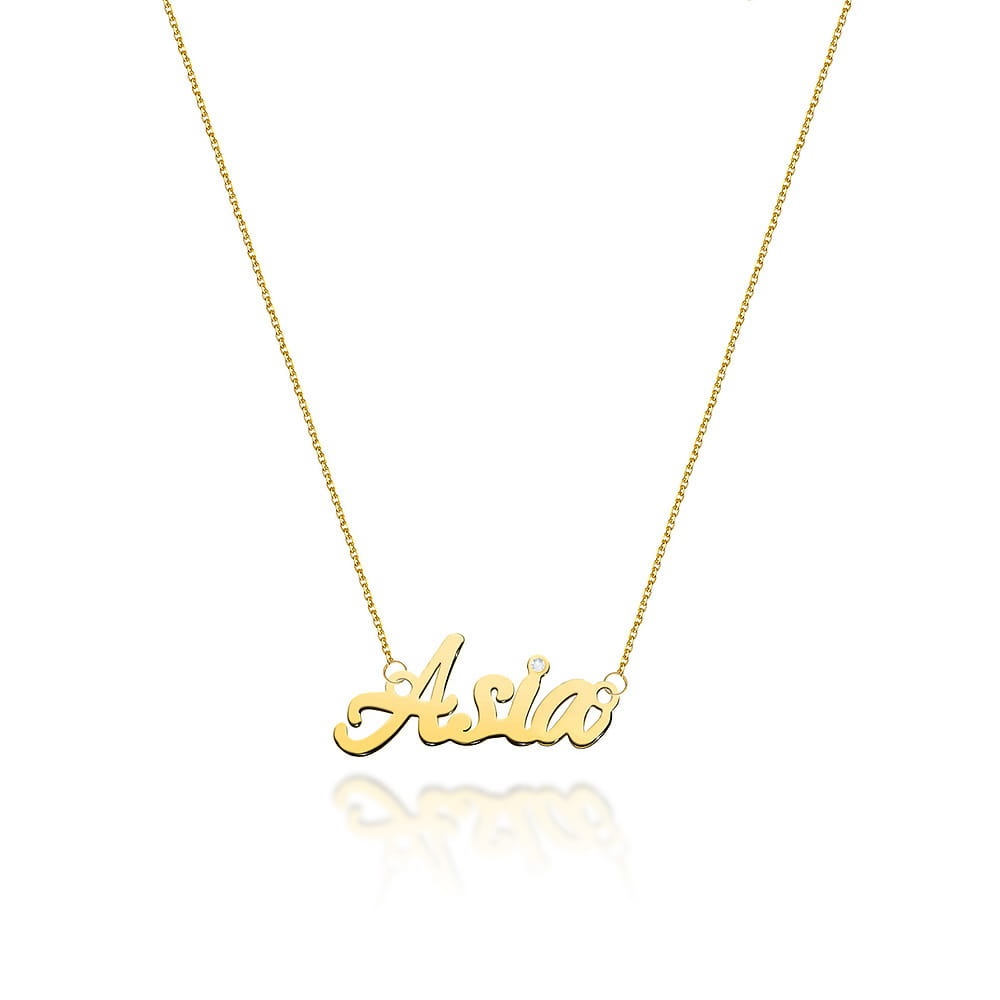 Colier Aur 14K cu Diamant Natural 0.01 ct (Varianta: Galben)
