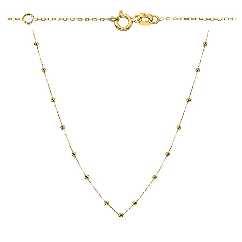 Colier cu Bilute- Aur 14k (Greutate: 1.42)