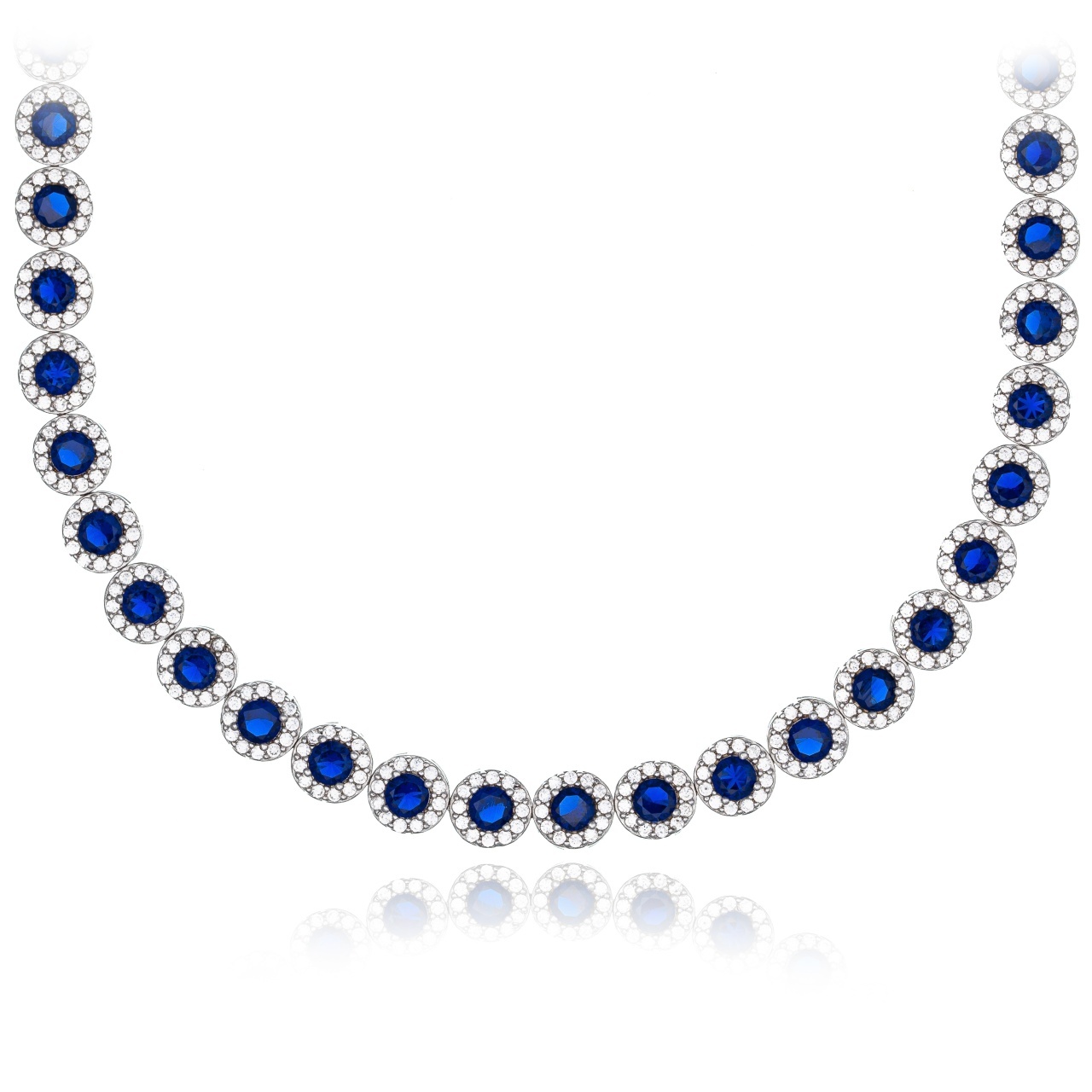 Colier din argint 925 cu cristale Angel Collection - Dark Blue Edition