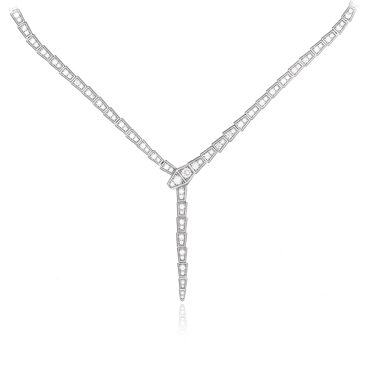 Colier Geometric Snake din argint 925 (Lungime: 37cm)