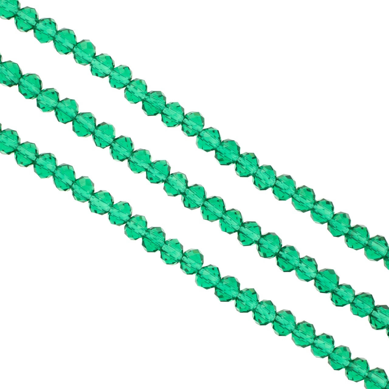 Cristale rondele fațetate de 6 mm - șirag aprox 90 bucăți - verde transparent