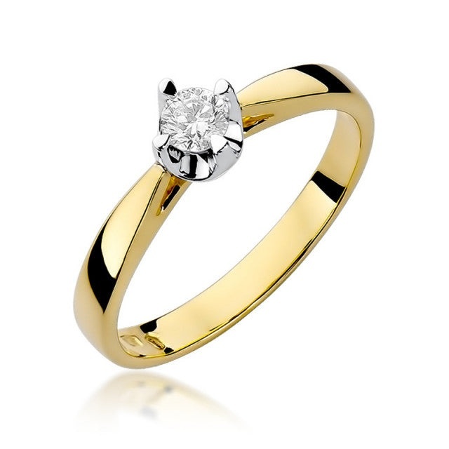 Inel Aur 14K cu Diamant Natural 0.20 ct (Varianta: Galben)