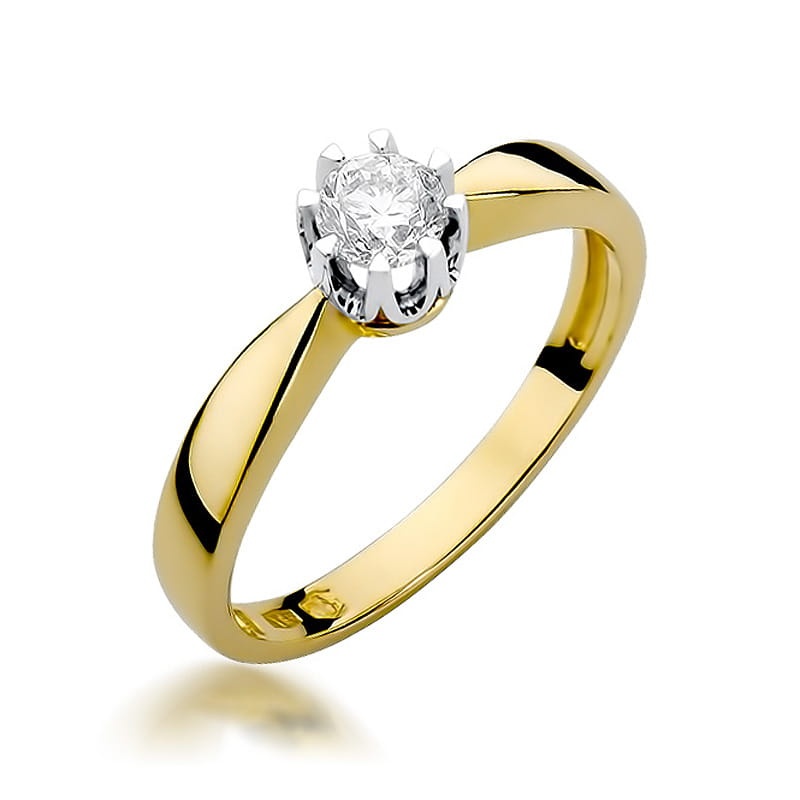 Inel Aur 14K cu Diamant Natural 0.25 ct (Varianta: Galben)