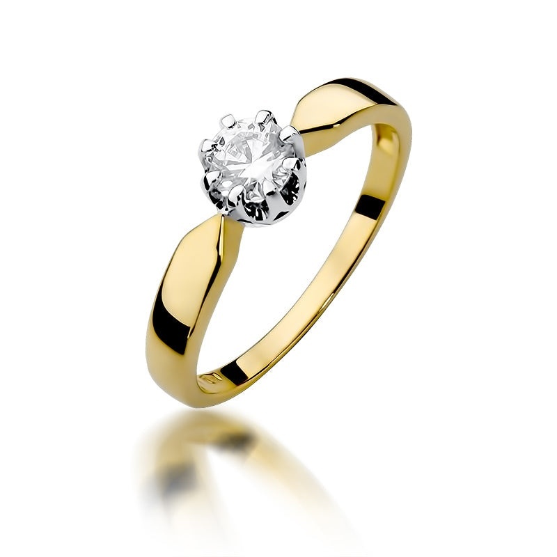 Inel Aur 14K cu Diamant Natural 0.40 ct (Varianta: Galben)