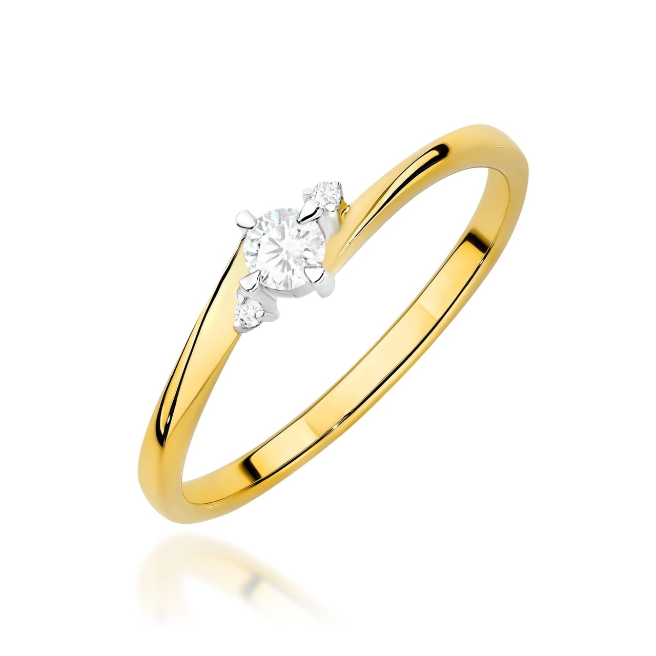 Inel Aur 14K cu Diamante de Laborator 0.12 ct (Varianta: Galben)
