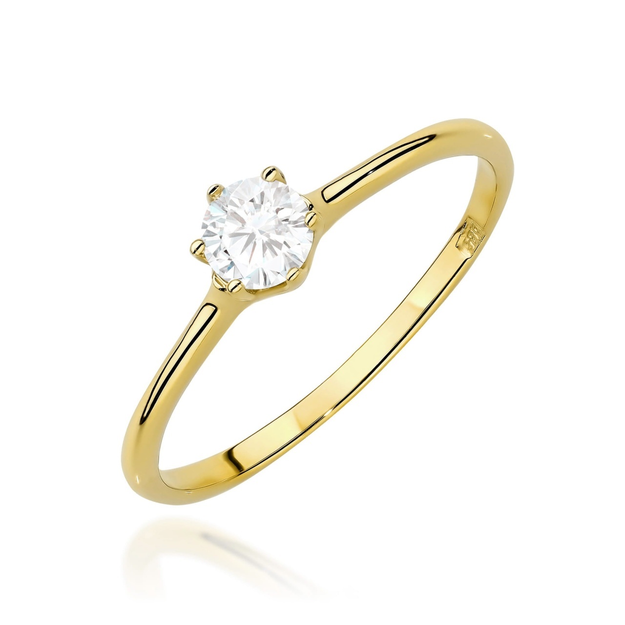Inel Aur 14K cu Diamante de Laborator 0.26 ct (Varianta: Galben)