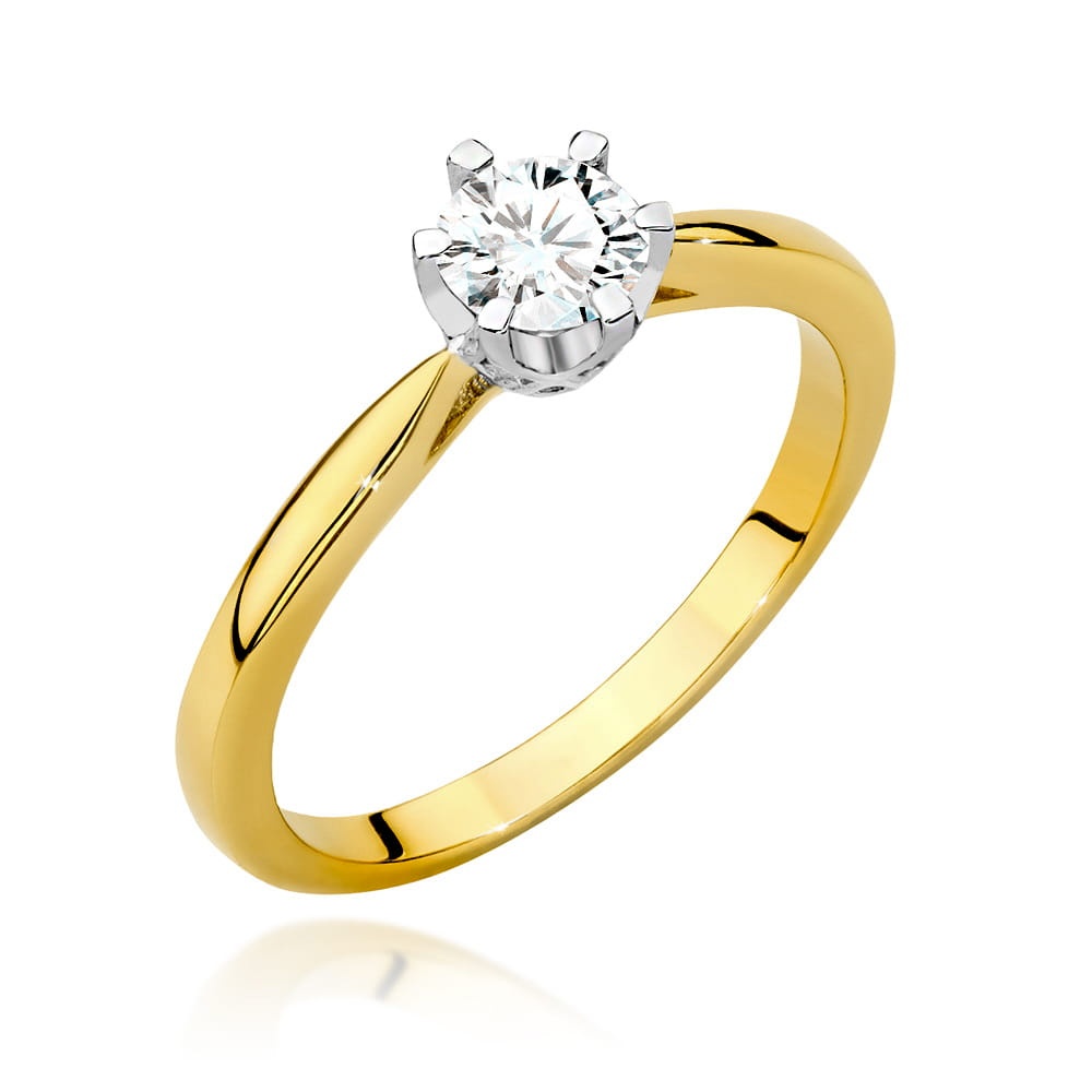 Inel Aur 14K cu Diamante de Laborator 0.46 ct (Varianta: Galben)
