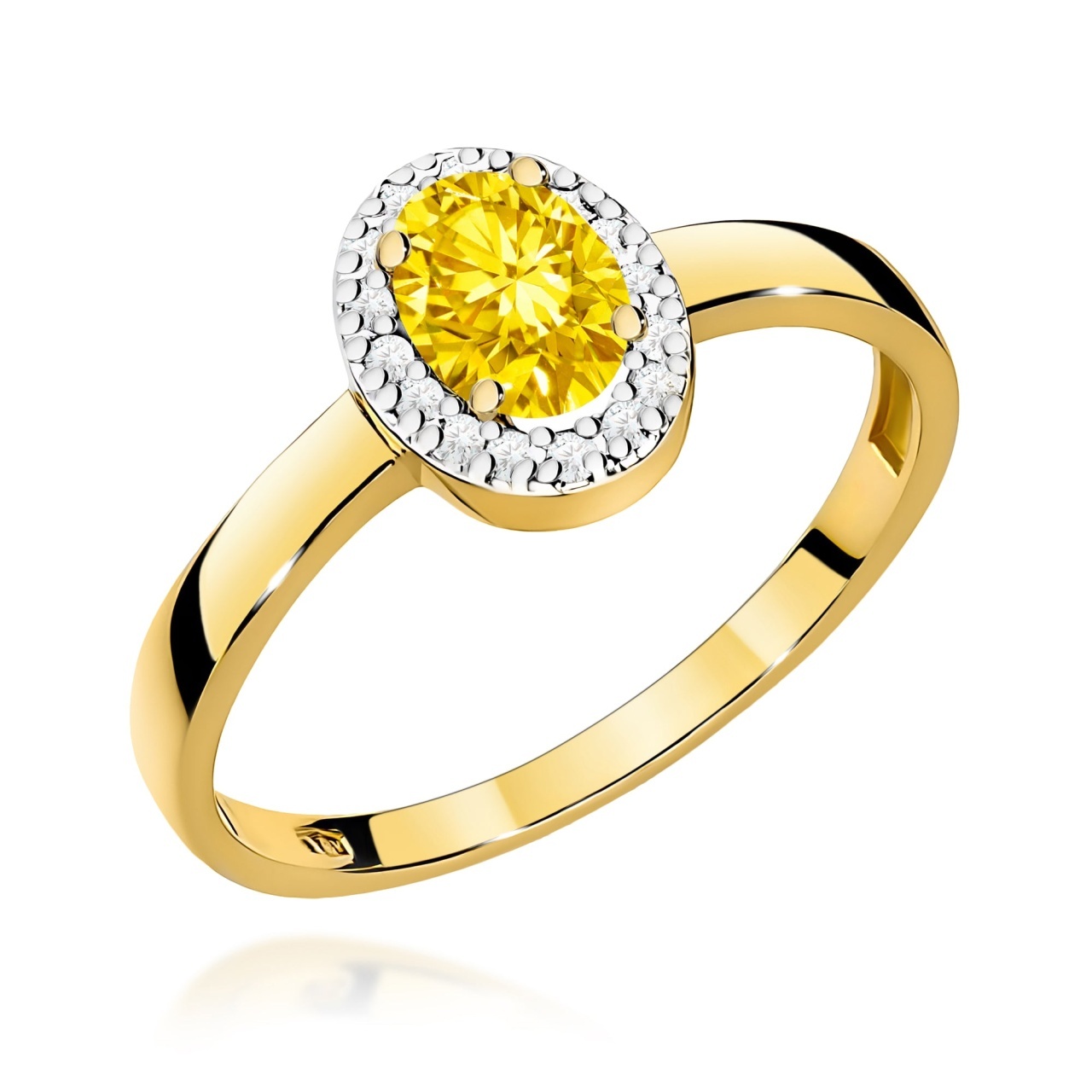 Inel Aur 14K cu Diamante de Laborator 0.58 ct (Varianta: Galben)