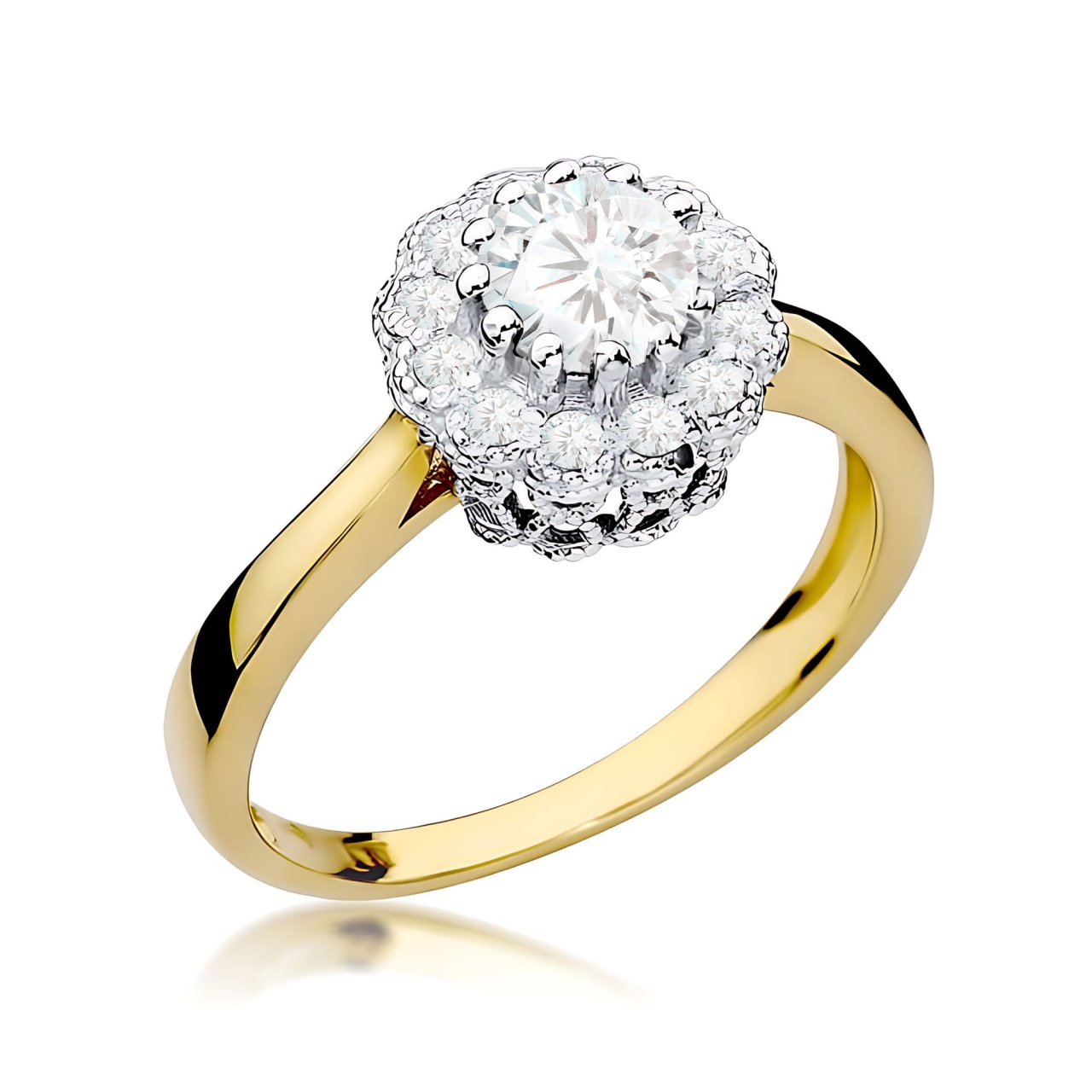 Inel Aur 14K cu Diamante de Laborator 0.67 ct (Varianta: Galben)