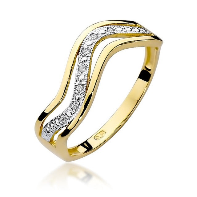 Inel Aur 14K cu Diamante Naturale 0.06 ct (Varianta: Galben)