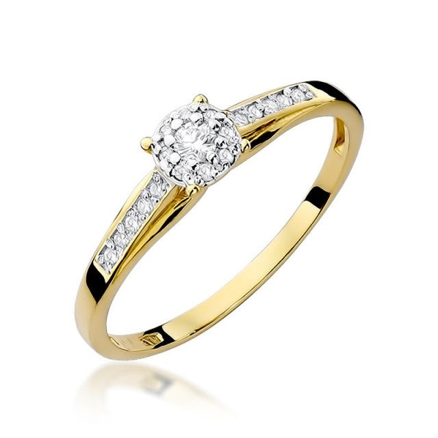 Inel Aur 14K cu Diamante Naturale 0.13 ct (Varianta: Galben)