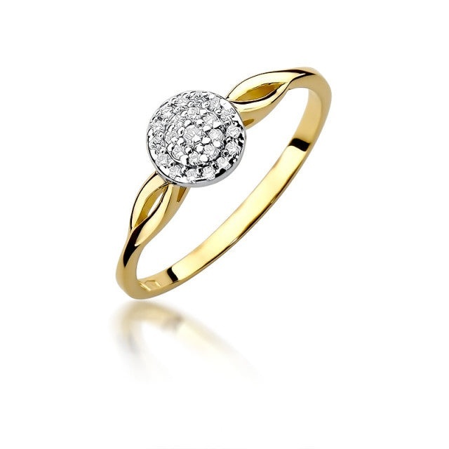 Inel Aur 14K cu Diamante Naturale 0.13 ct (Varianta: Galben)
