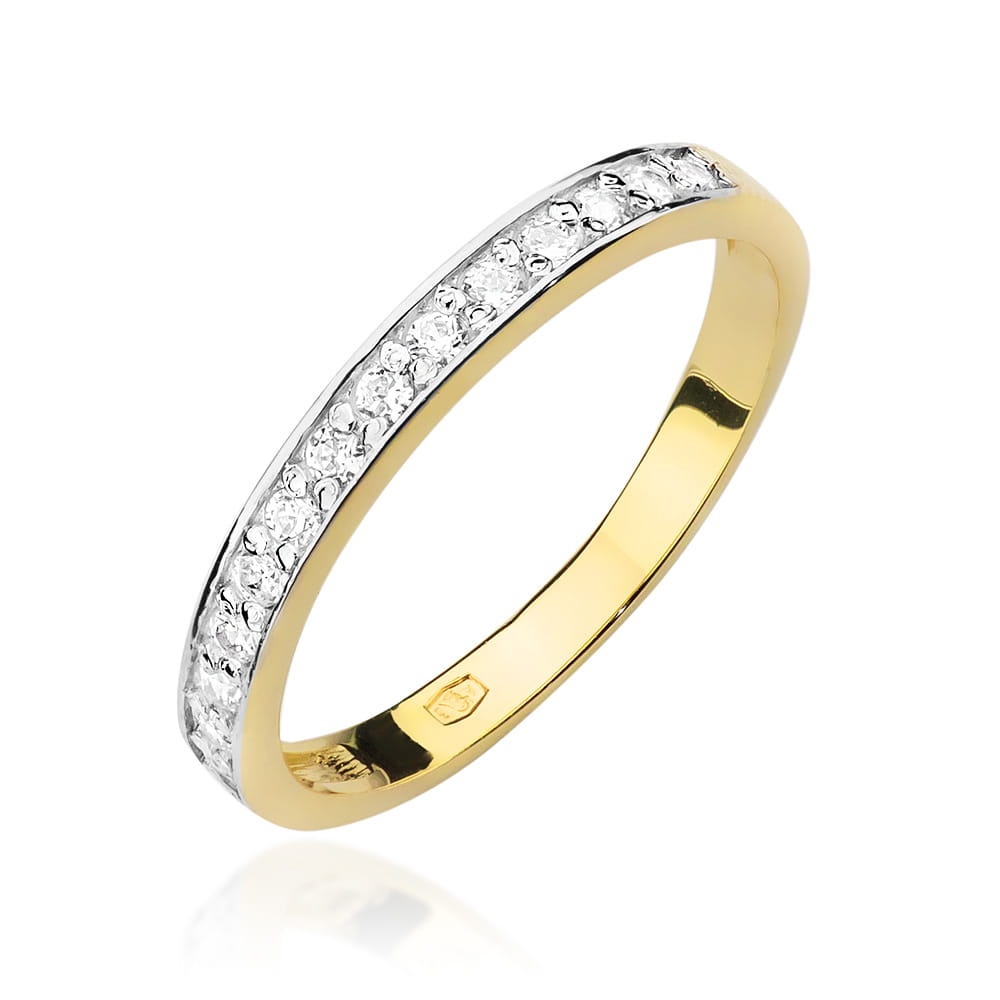 Inel Aur 14K cu Diamante Naturale 0.20 ct (Varianta: Roz)