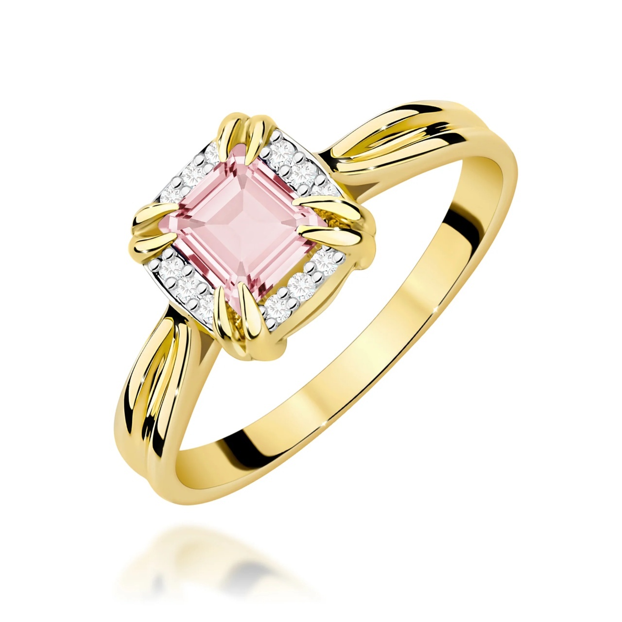 Inel Aur 14K cu Diamante Roz de Laborator 0.56 ct (Varianta: Galben)