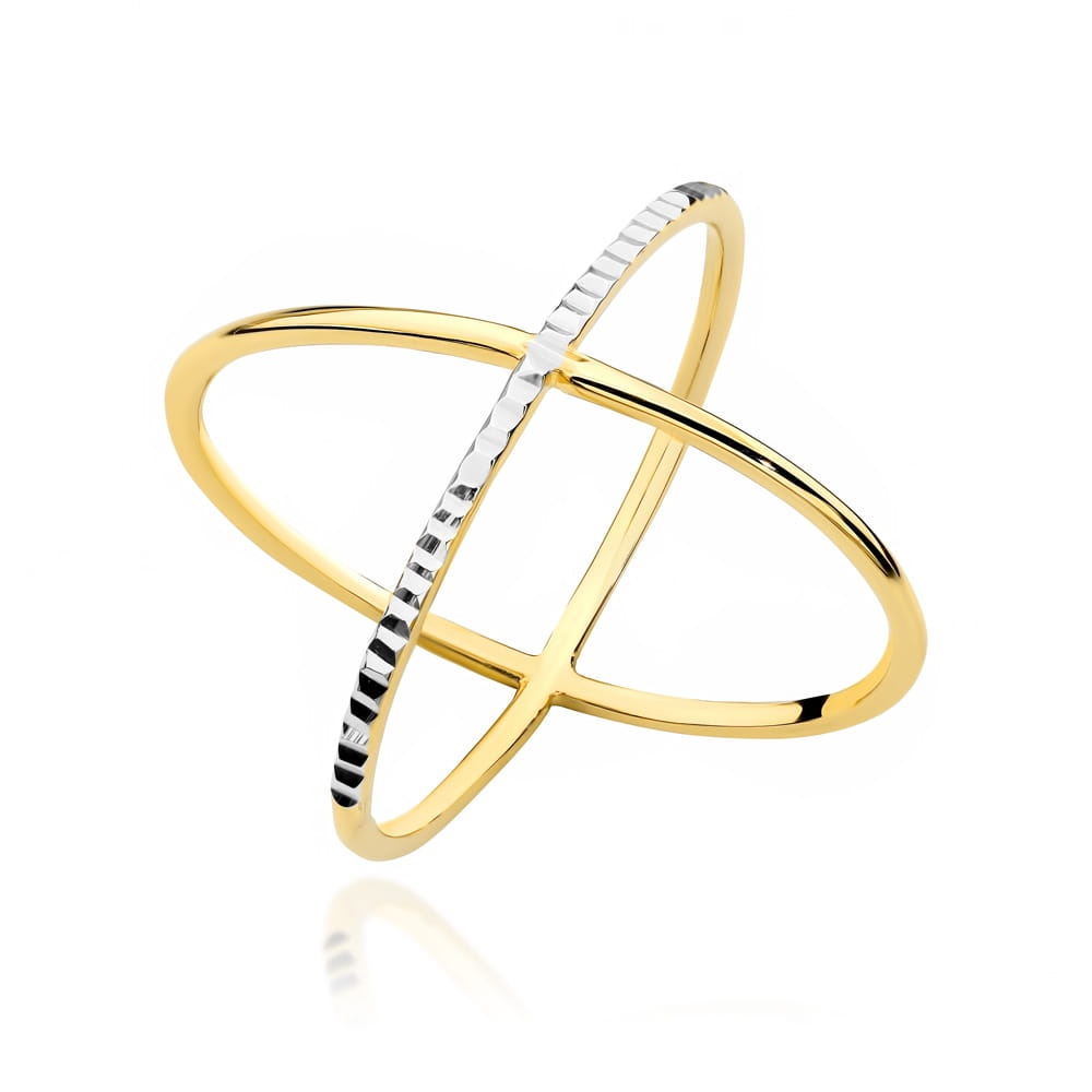 Inel Aur 14k cu Model 'X' (Greutate: 2.22, Măsură: 16)