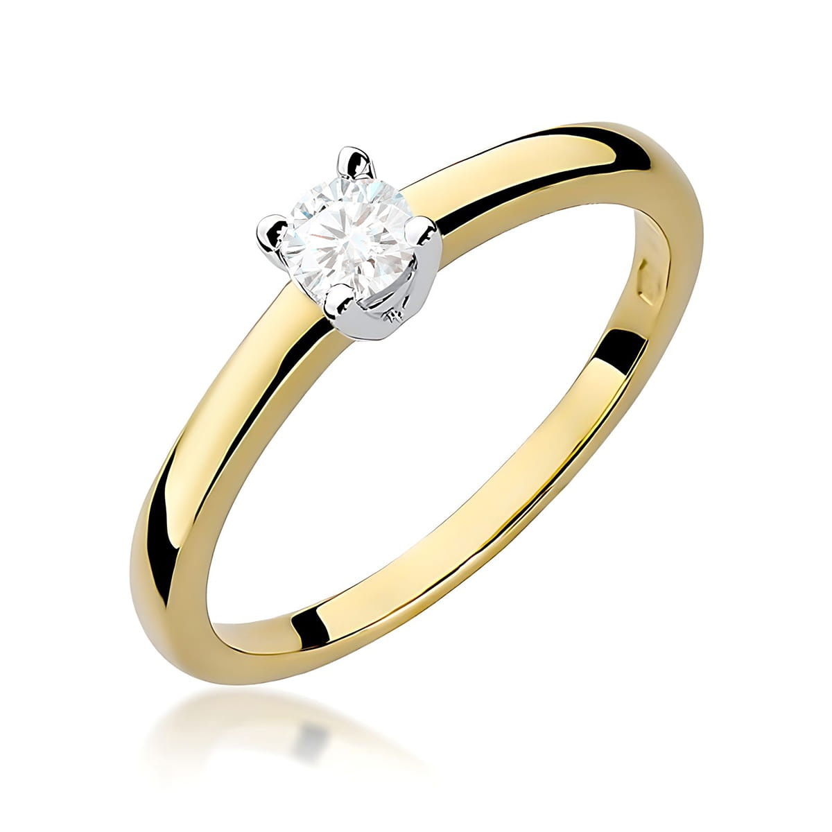 Inel Aur 9K cu Diamant de Laborator 0.25 ct (Varianta: Galben)