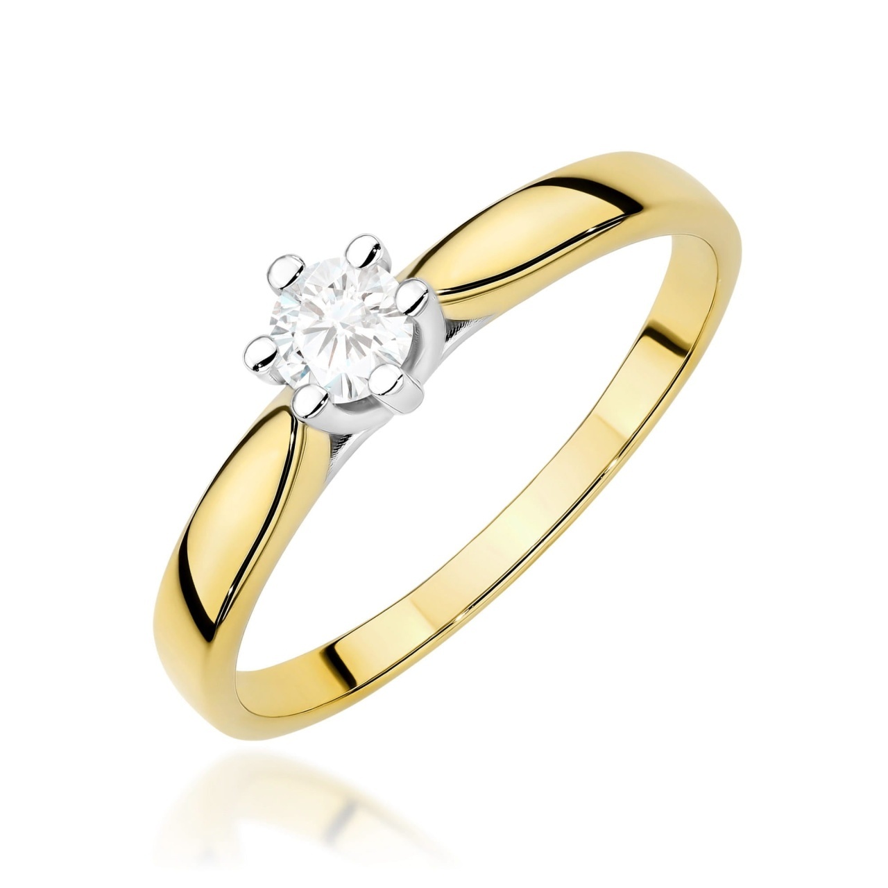 Inel Aur 9K cu Diamant de Laborator 0.30 ct (Varianta: Galben)