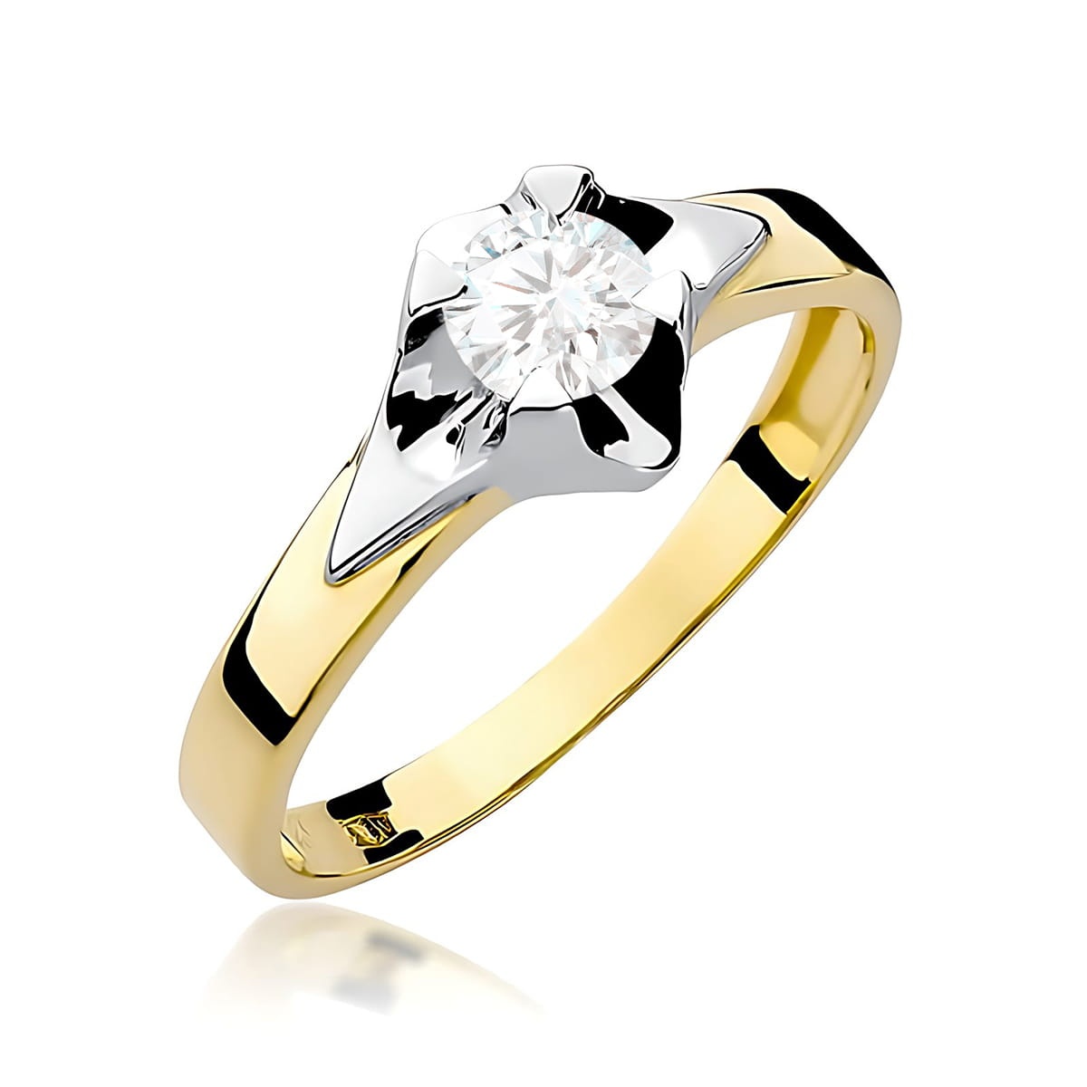 Inel Aur 9K cu Diamant de Laborator 0.50 ct (Varianta: Galben)