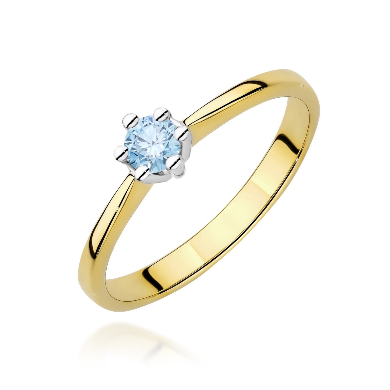 Inel Aur 9K cu Diamant Natural 0.15 ct (Varianta: Galben)