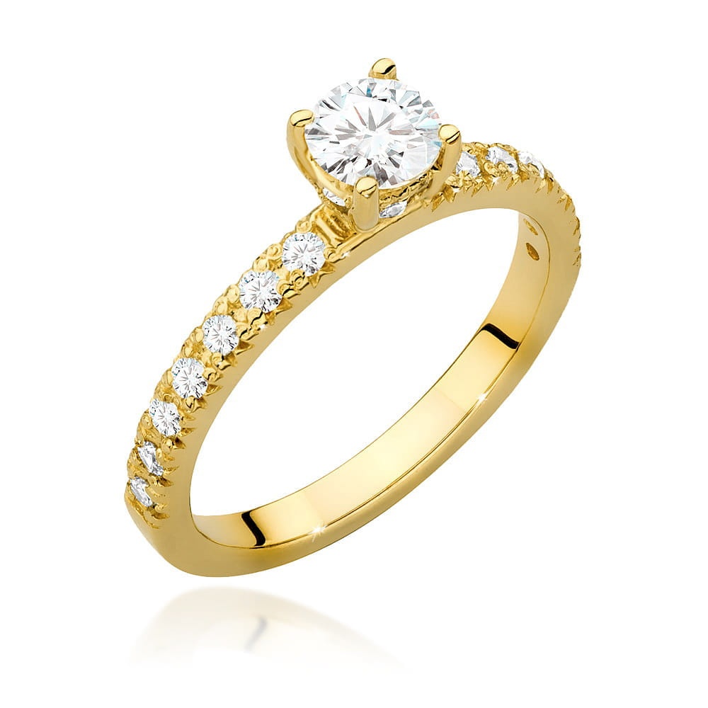 Inel Aur 9K cu Diamante de Laborator 0.64 ct (Varianta: Galben)