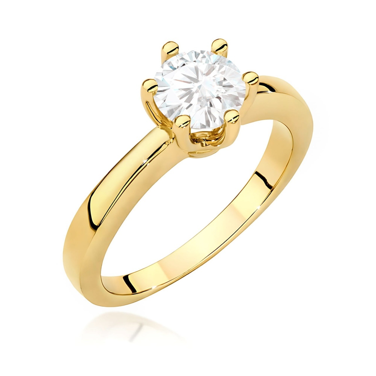 Inel Aur 9K cu Diamante de Laborator 0.70 ct (Varianta: Galben)