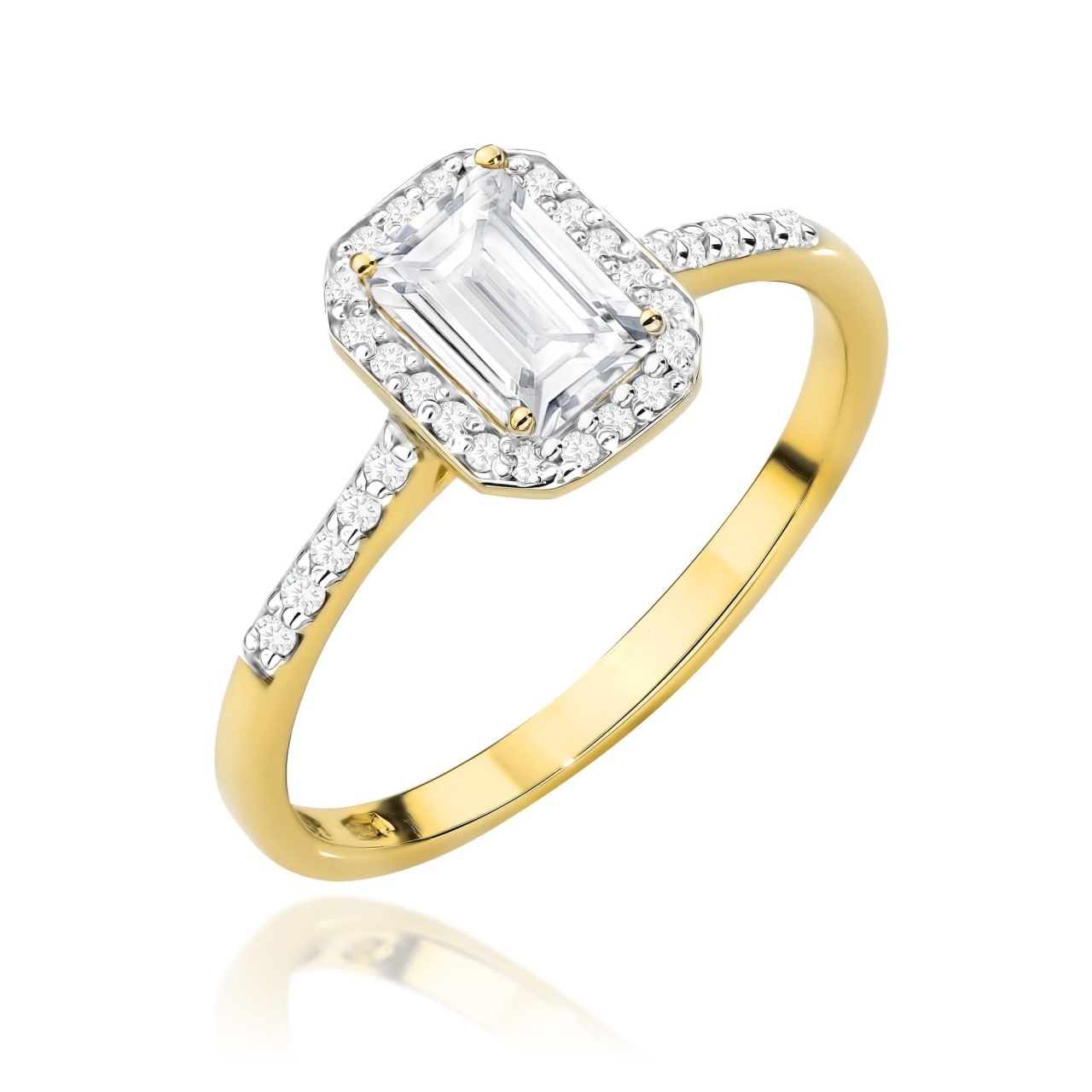 Inel Aur 9K cu Diamante de Laborator 0.79 ct (Varianta: Galben)