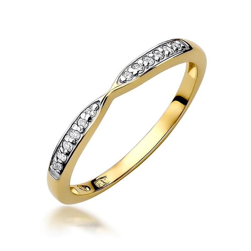 Inel Aur 9K cu Diamante Naturale 0.10 ct (Varianta: Galben)